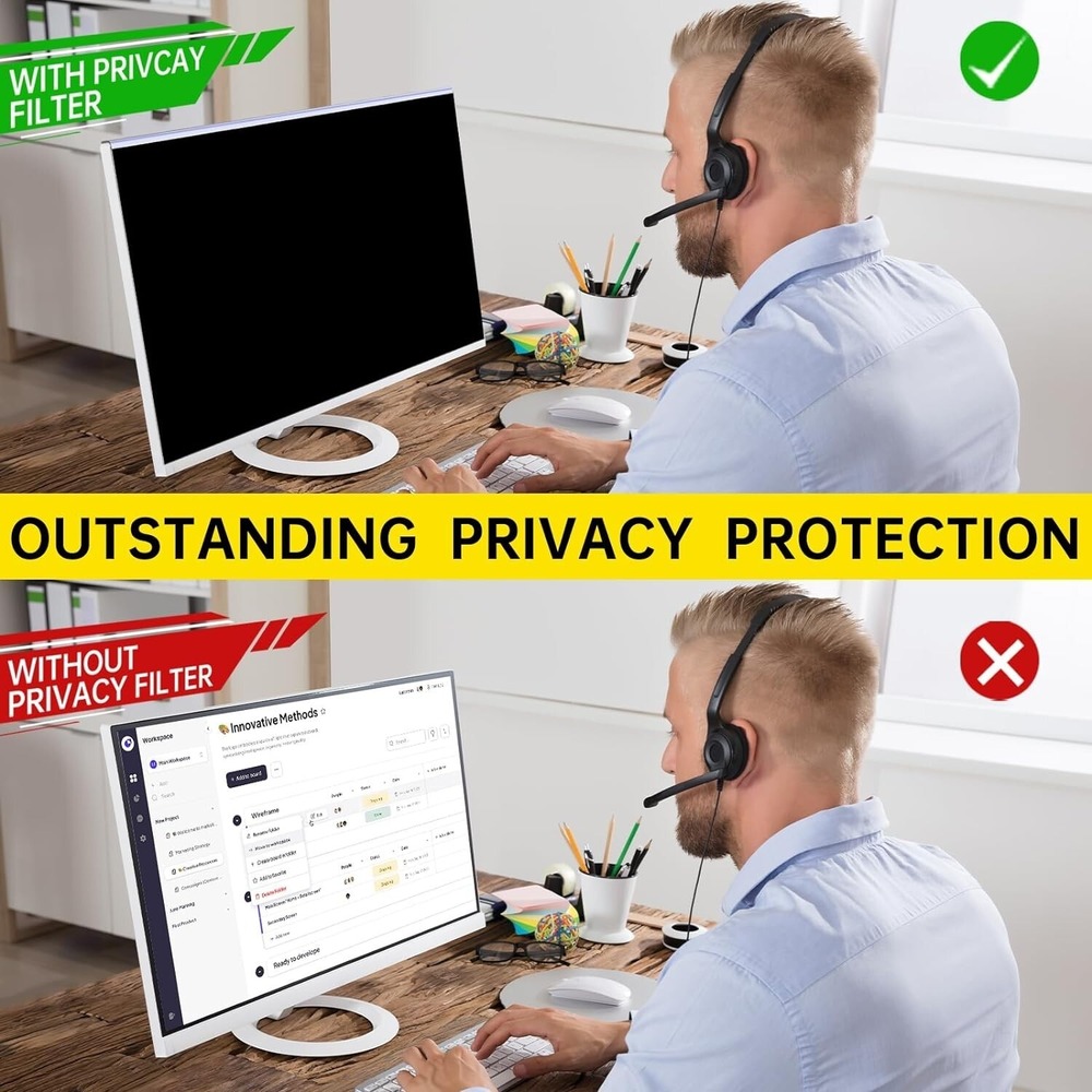 27 Inch Privacy Screen for 16:9 Monitor – Anti-Blue Light & Anti-UV Protection - Picture 9 of 13